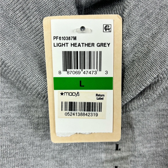 Pink Rose Cowl Neck 3/4 Sleeve Gray/Grey Sweater with Ruched Sides Large - Picture 8 of 9